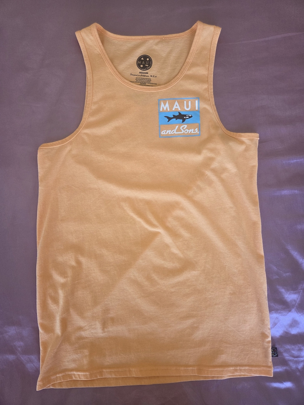 Like New Maui and Sons Men’s Peach Tank Top - Size M